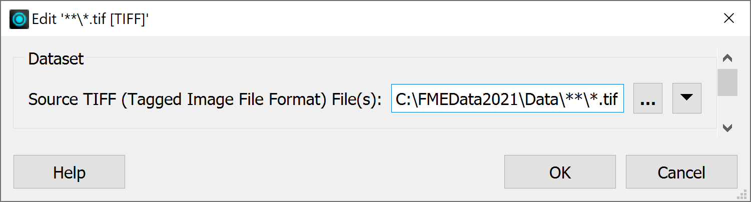 Using a glob pattern in the Source dataset parameter